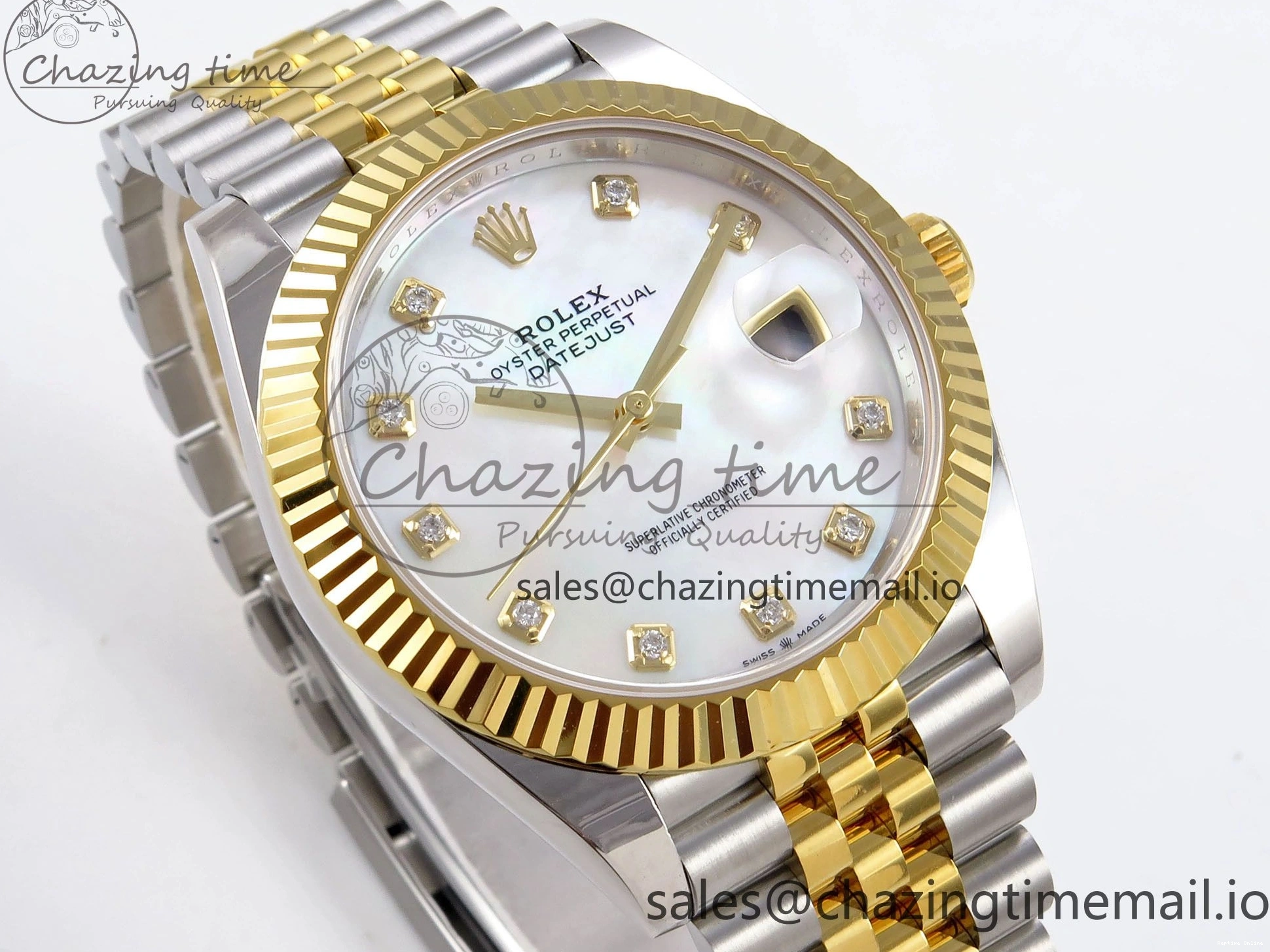 0108 EyeCatching DateJust 41 SS YG ARF 1:1 Best Edition 904L Steel White MOP Dial on Jubilee Bracelet SH3235 (Gain Weight) 1222